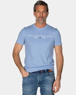 NZA New Zealand Auckland Basic blauw t-shirt