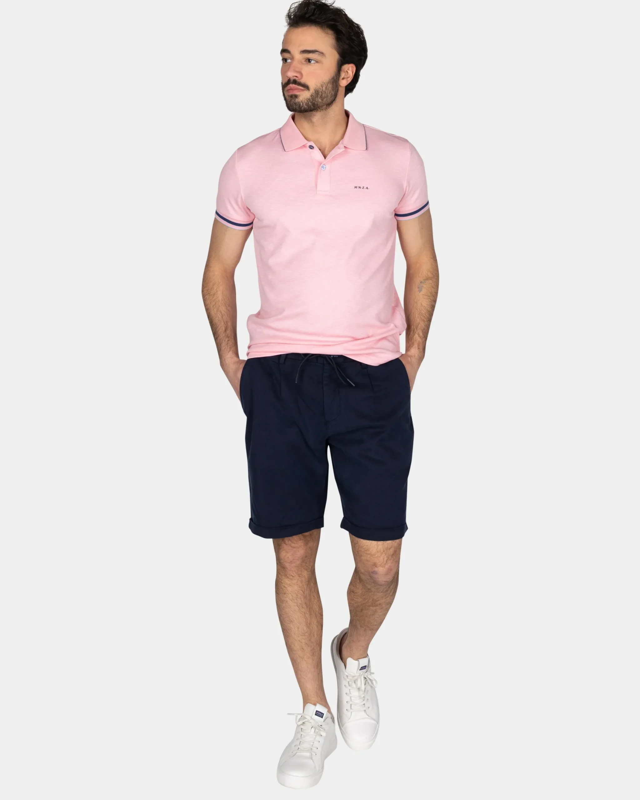 NZA New Zealand Auckland Basic pastelroze effen polo