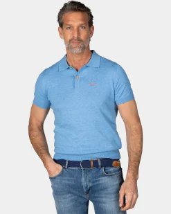 NZA New Zealand Auckland Basis felblauw poloshirt