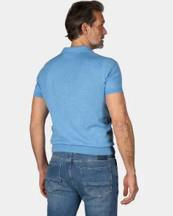 NZA New Zealand Auckland Basis felblauw poloshirt