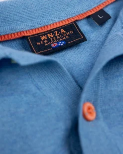 NZA New Zealand Auckland Basis felblauw poloshirt