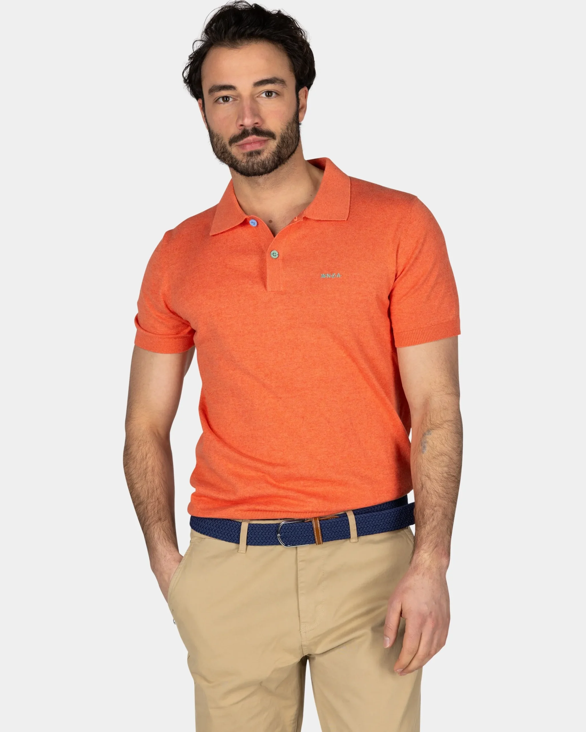 NZA New Zealand Auckland Basis oranje poloshirt