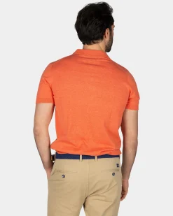 NZA New Zealand Auckland Basis oranje poloshirt