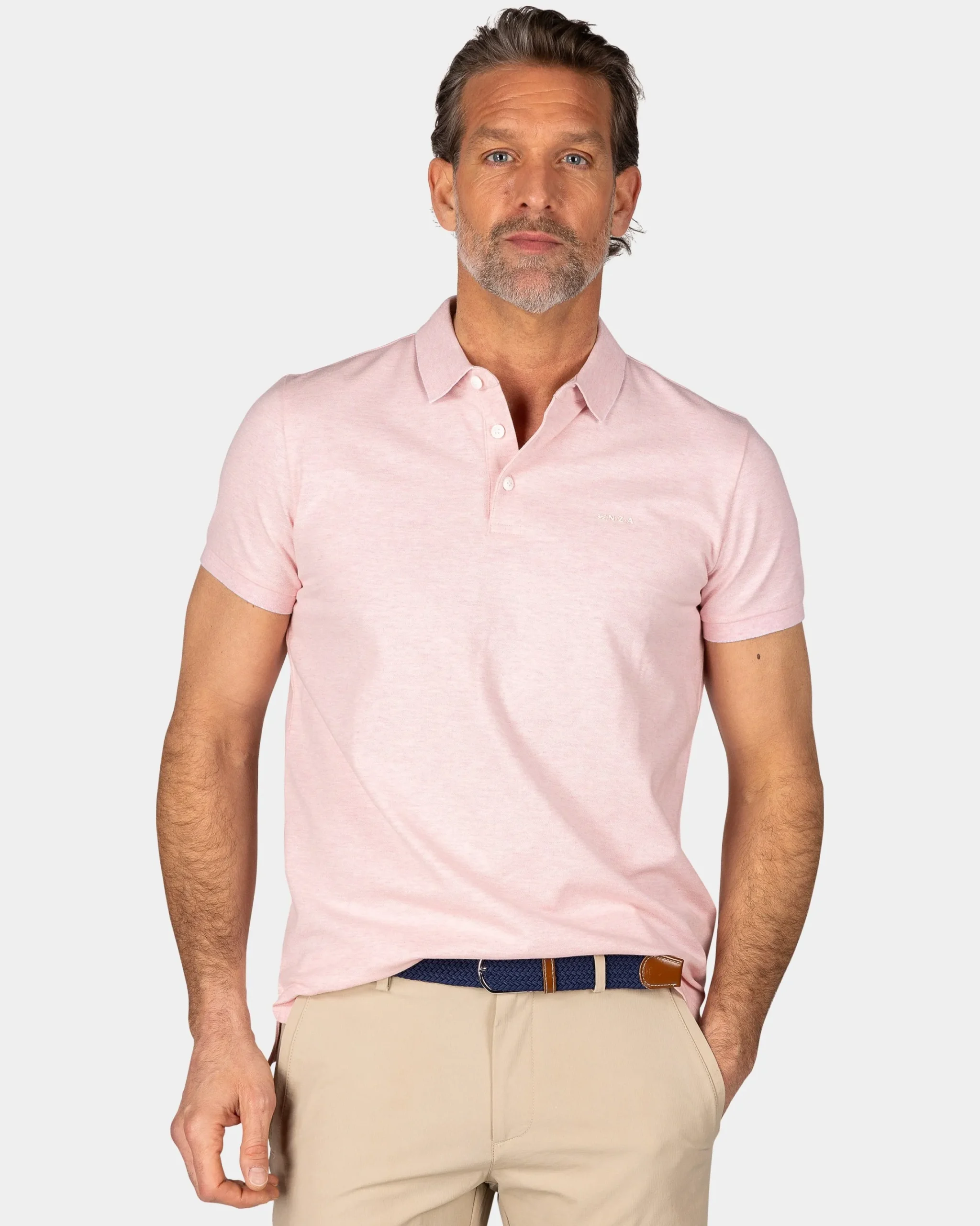 NZA New Zealand Auckland Basis pastelroze katoenen polo