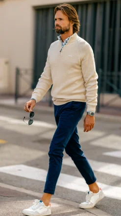 NZA New Zealand Auckland Beige gebreide trui met halve rits -