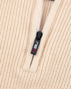 NZA New Zealand Auckland Beige gebreide trui met halve rits -