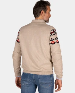 NZA New Zealand Auckland Beige katoenen trui met gebreid patroon