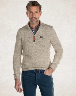 NZA New Zealand Auckland Beige katoenen trui met halve rits -