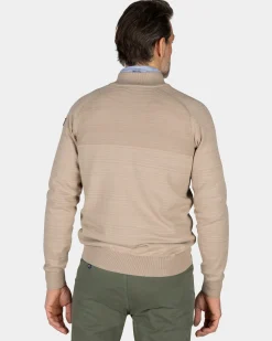 NZA New Zealand Auckland Beige katoenen trui met halve rits