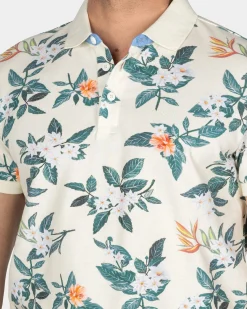 NZA New Zealand Auckland Beige polo met grote bloemenprint