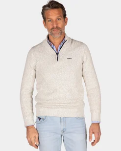 NZA New Zealand Auckland Beige pullover met halve rits -