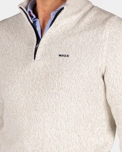 NZA New Zealand Auckland Beige pullover met halve rits -