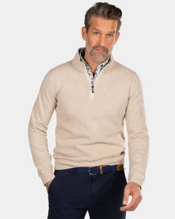 NZA New Zealand Auckland Beige sweater met halve rits -