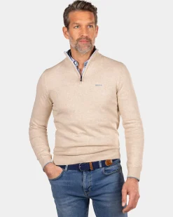 NZA New Zealand Auckland Beige trui met halve rits -