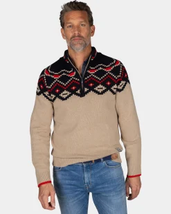 NZA New Zealand Auckland Beige trui met zwarte print -