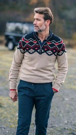 NZA New Zealand Auckland Beige trui met zwarte print -