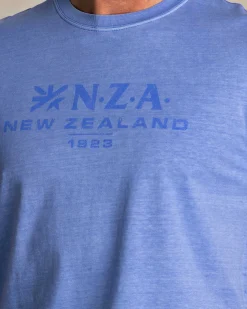 NZA New Zealand Auckland Blauw effen t-shirt met NZA logo