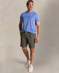 NZA New Zealand Auckland Blauw effen t-shirt met NZA logo