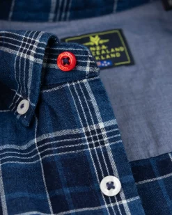 NZA New Zealand Auckland Blauw geblokt overhemd -