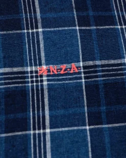 NZA New Zealand Auckland Blauw geblokt overhemd -
