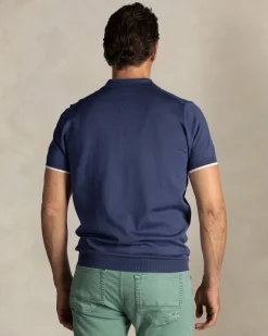 NZA New Zealand Auckland Blauw gebreide polo