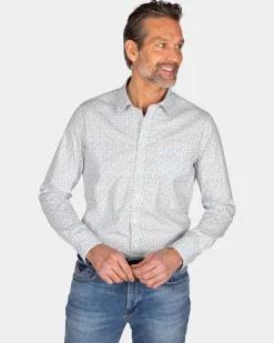 NZA New Zealand Auckland Blauw geprint katoenen overhemd