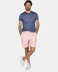 NZA New Zealand Auckland Blauw geprint t-shirt met roze details