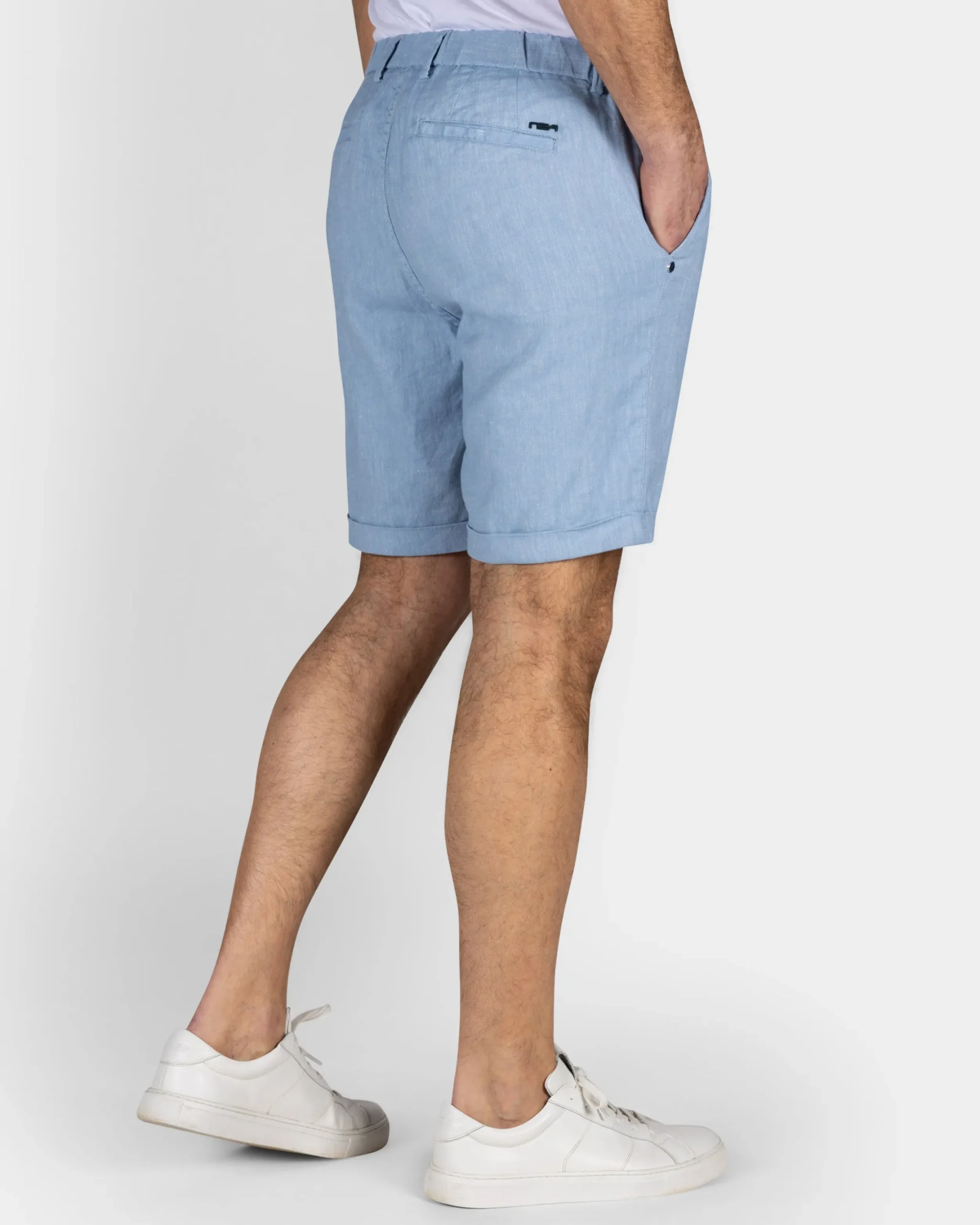 NZA New Zealand Auckland Blauw linnen stretch short