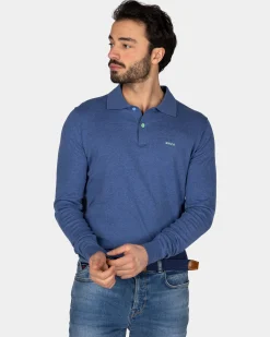 NZA New Zealand Auckland Blauw longsleeve poloshirt