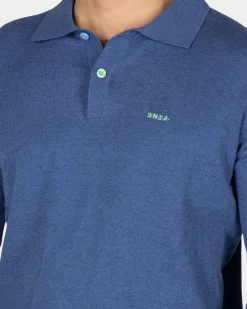 NZA New Zealand Auckland Blauw longsleeve poloshirt