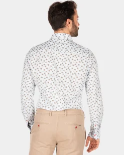 NZA New Zealand Auckland Blauw overhemd met bloemenprint -