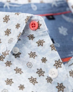 NZA New Zealand Auckland Blauw overhemd met bloemenprint -