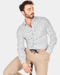 NZA New Zealand Auckland Blauw overhemd met bloemenprint -