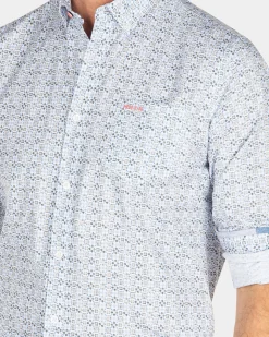 NZA New Zealand Auckland Blauw overhemd met een print -