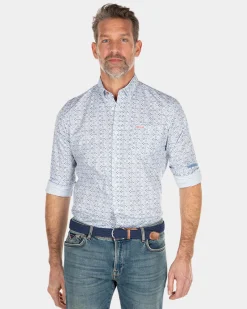 NZA New Zealand Auckland Blauw overhemd met een print -