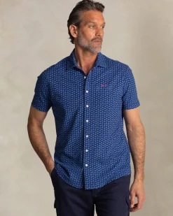 NZA New Zealand Auckland Blauw overhemd met kleine witte stippen