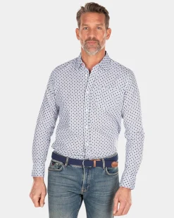 NZA New Zealand Auckland Blauw overhemd met linnen -