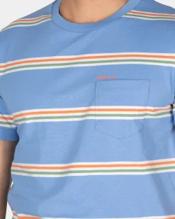 NZA New Zealand Auckland Blauw t-shirt met oranje witte strepen