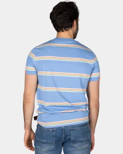 NZA New Zealand Auckland Blauw t-shirt met oranje witte strepen