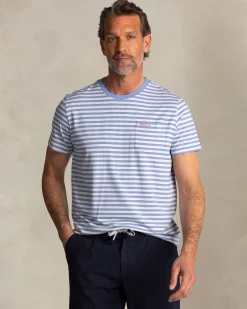 NZA New Zealand Auckland Blauw t-shirt met witte strepen