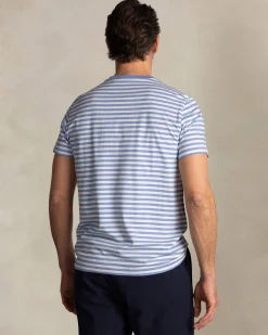 NZA New Zealand Auckland Blauw t-shirt met witte strepen