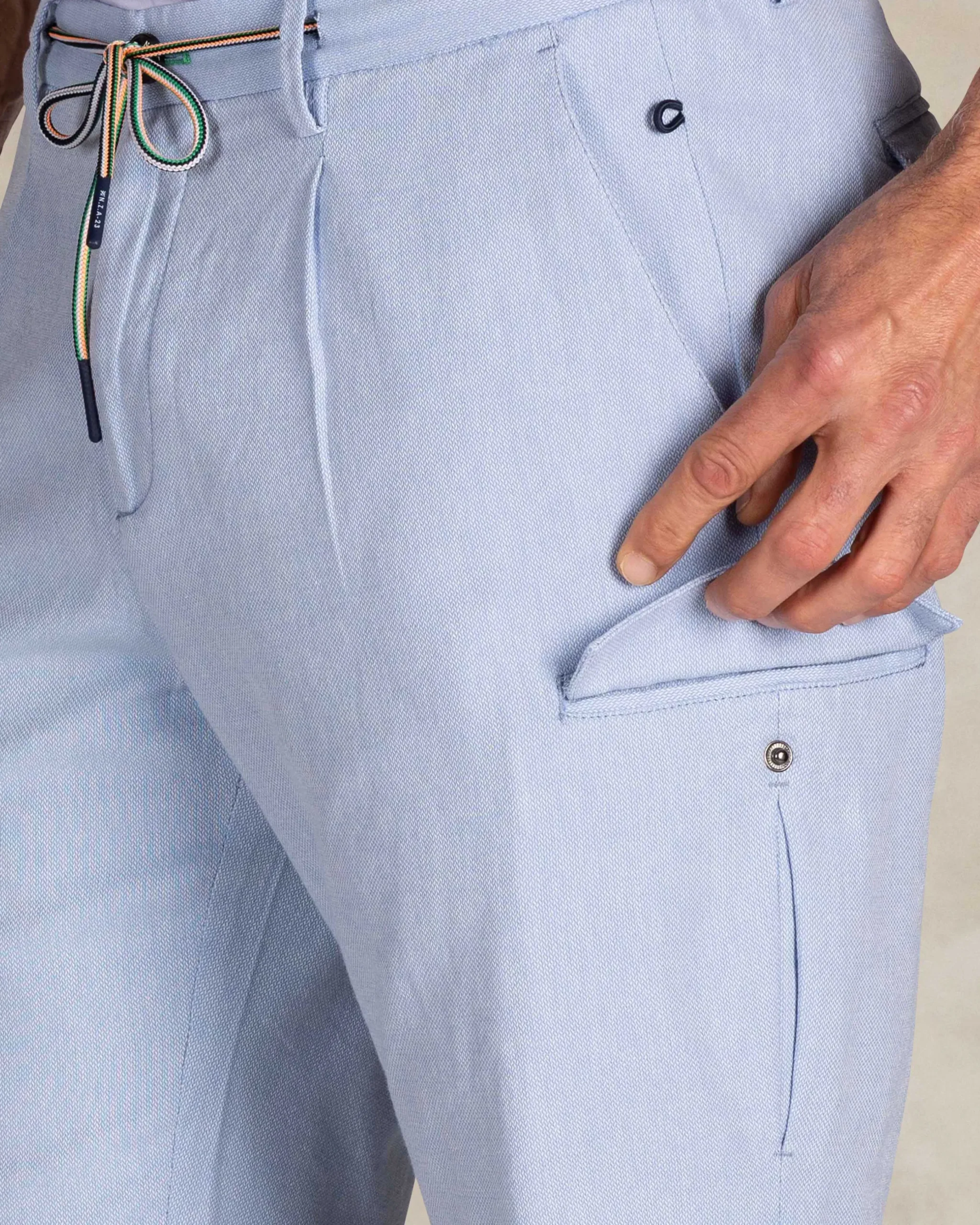 NZA New Zealand Auckland Blauwe cargo shorts met elastaan