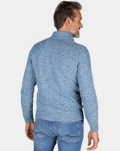 NZA New Zealand Auckland Blauwe gebreide trui met halve rits -