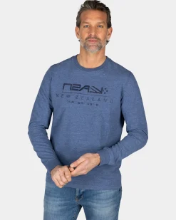 NZA New Zealand Auckland Blauwe katoenen longsleeve