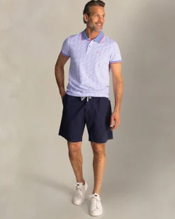 NZA New Zealand Auckland Blauwe katoenen polo met grafische print