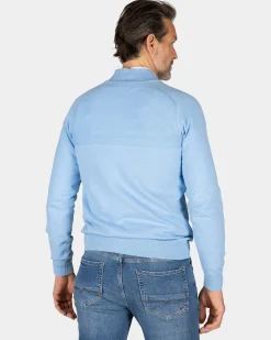 NZA New Zealand Auckland Blauwe katoenen trui met halve rits