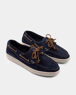 NZA New Zealand Auckland Blauwe leren bootschoenen