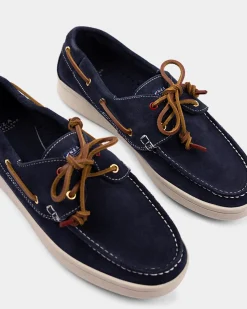 NZA New Zealand Auckland Blauwe leren bootschoenen