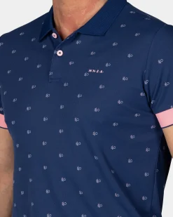 NZA New Zealand Auckland Blauwe polo met kleine print