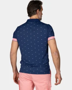 NZA New Zealand Auckland Blauwe polo met kleine print